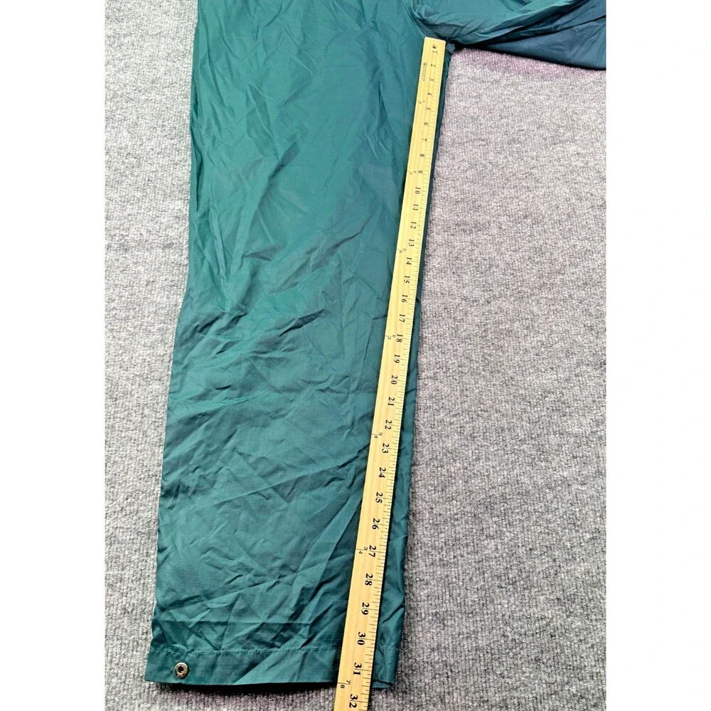 Vintage Helly Hansen Rain Pants XL Green Packable Waterproof Shell Ankle Zip
